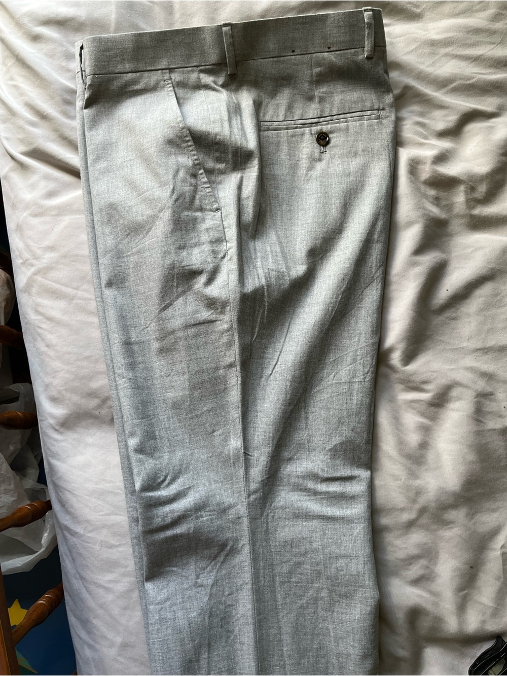 Tasso Elba Light Gray Flat-Front Dress Pants